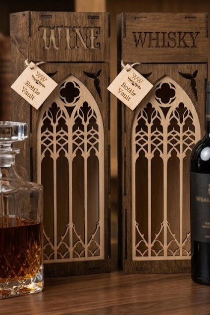 The Bottle Vault – Gothic Window Wooden Gift Box