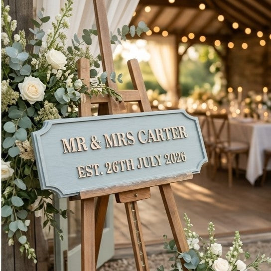 Personalised Wooden Wedding Welcome Sign