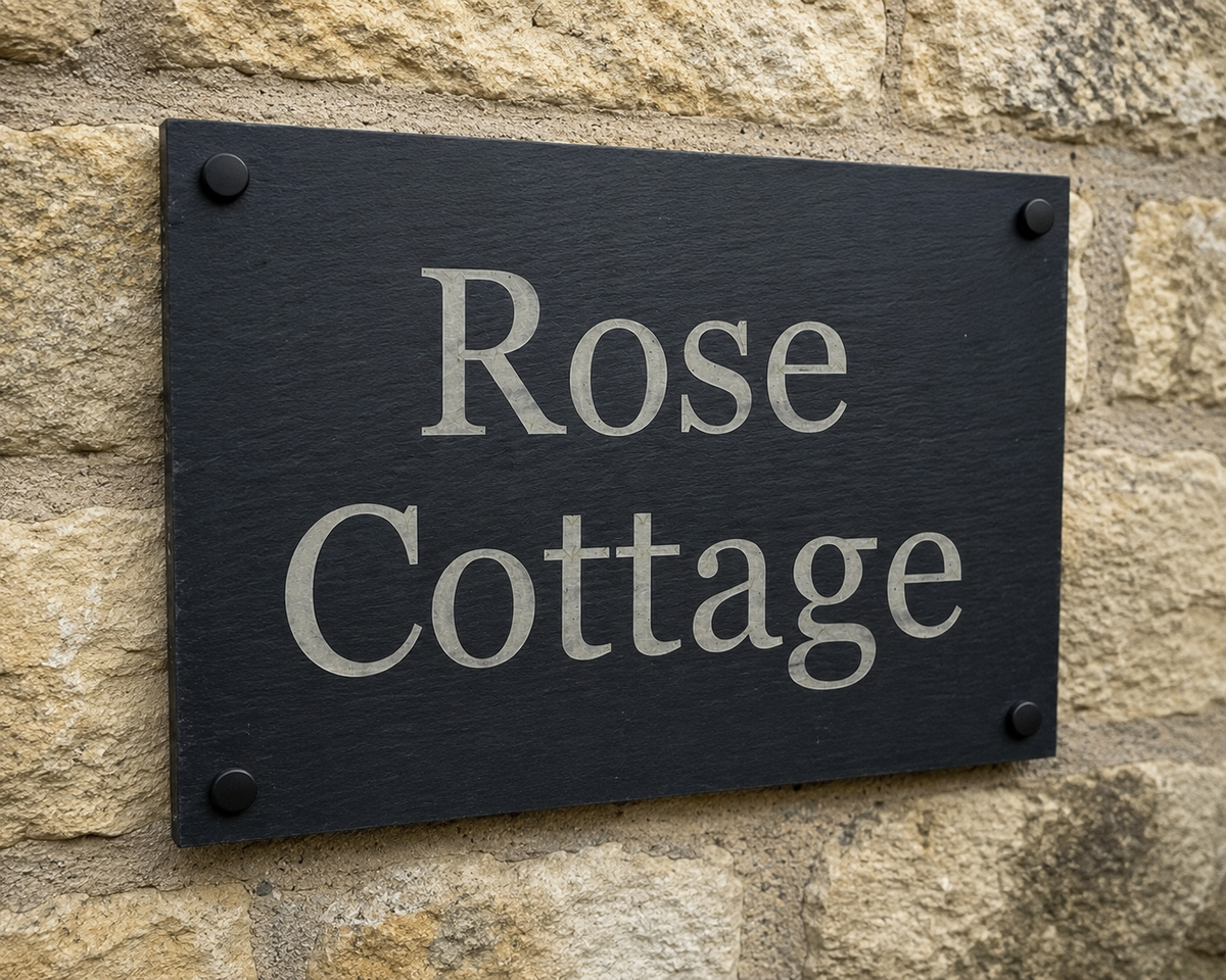 Large Personalised Slate House Sign – 35 x 25 cm