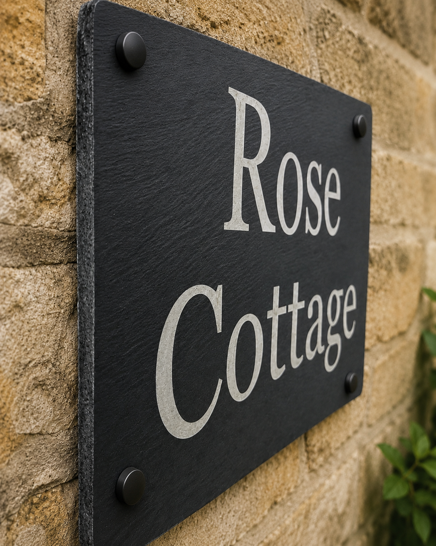 Large Personalised Slate House Sign – 35 x 25 cm