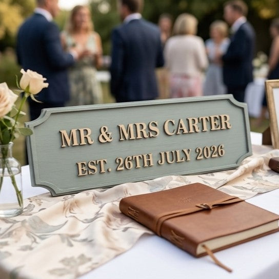 Personalised Wooden Wedding Welcome Sign