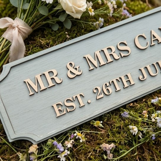 Personalised wedding plaque